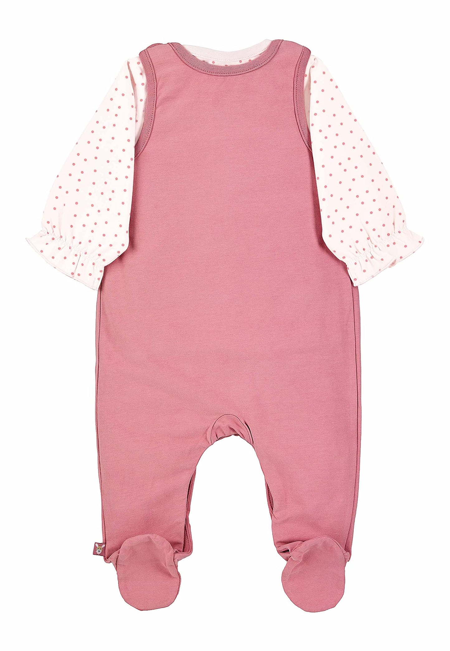Sterntaler Baby Girl Romper GOTS Set Emmi - Romper Baby, Baby Romper - made of single jersey with donkey appliqué - pink