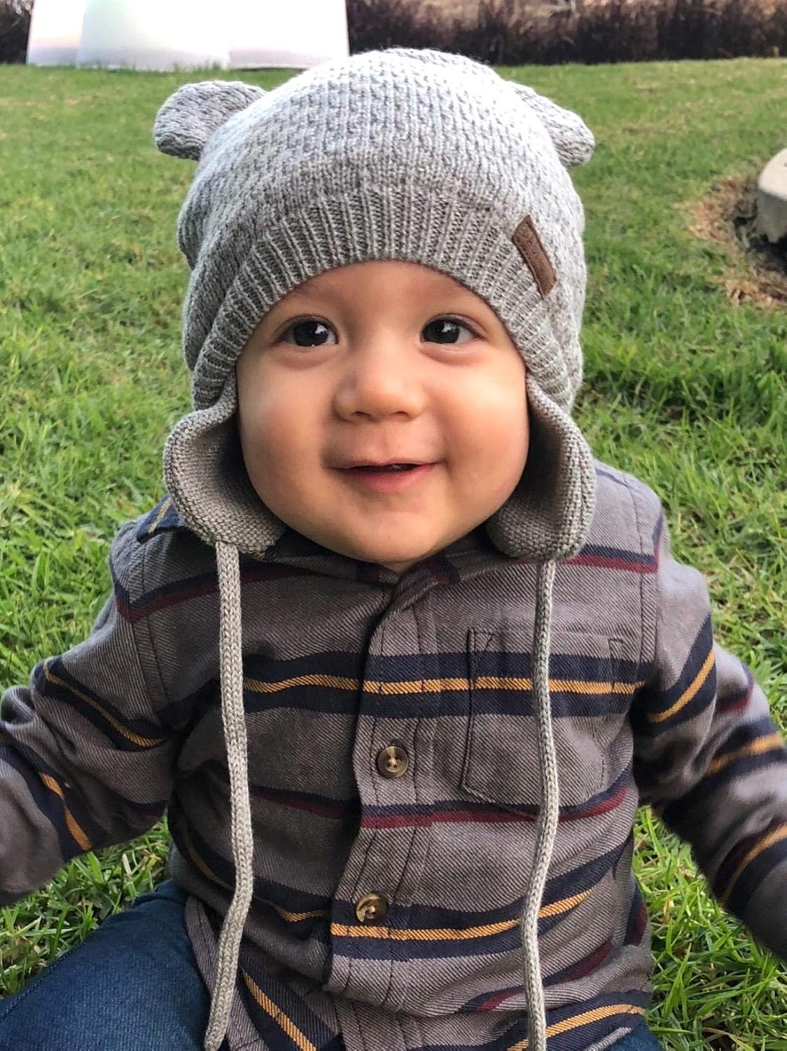 DRESHOW Unisex Baby Mütze Süßer Bär Kleinkind Earflap Beanie Warm für Herbst Wintermütze