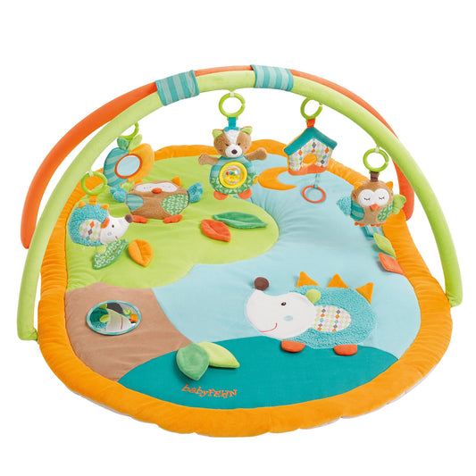 Fehn 3-D-Activity-Decke Spielbogen Peru – Baby Krabbeldecke mit 5 abnehmbaren Spielzeugen zum Greifen – Spieldecke für Babys und Kinder ab 0+ Monaten – Krabbelmatte als Geschenk zur Geburt