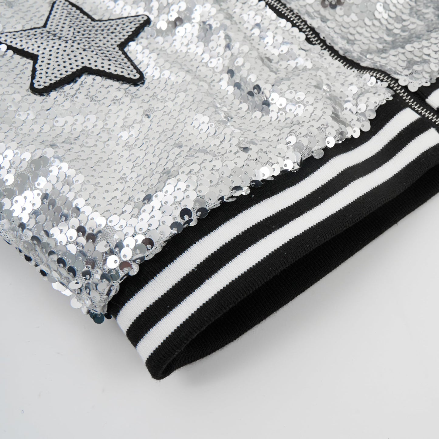 LOLANTA Girls Sequin Bomber Jacket with Pockets Zipper Long Sleeve Glitter Baseball Jackets for Kids 4-13 Years