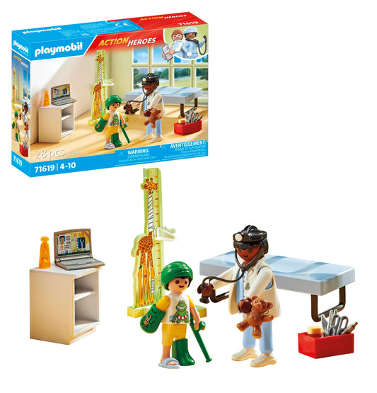 PLAYMOBIL | Action Heroes | Kinderarzt mit Teddybär | nachhaltiges Spielzeug für Kinder ab 4 Jahren | 71619