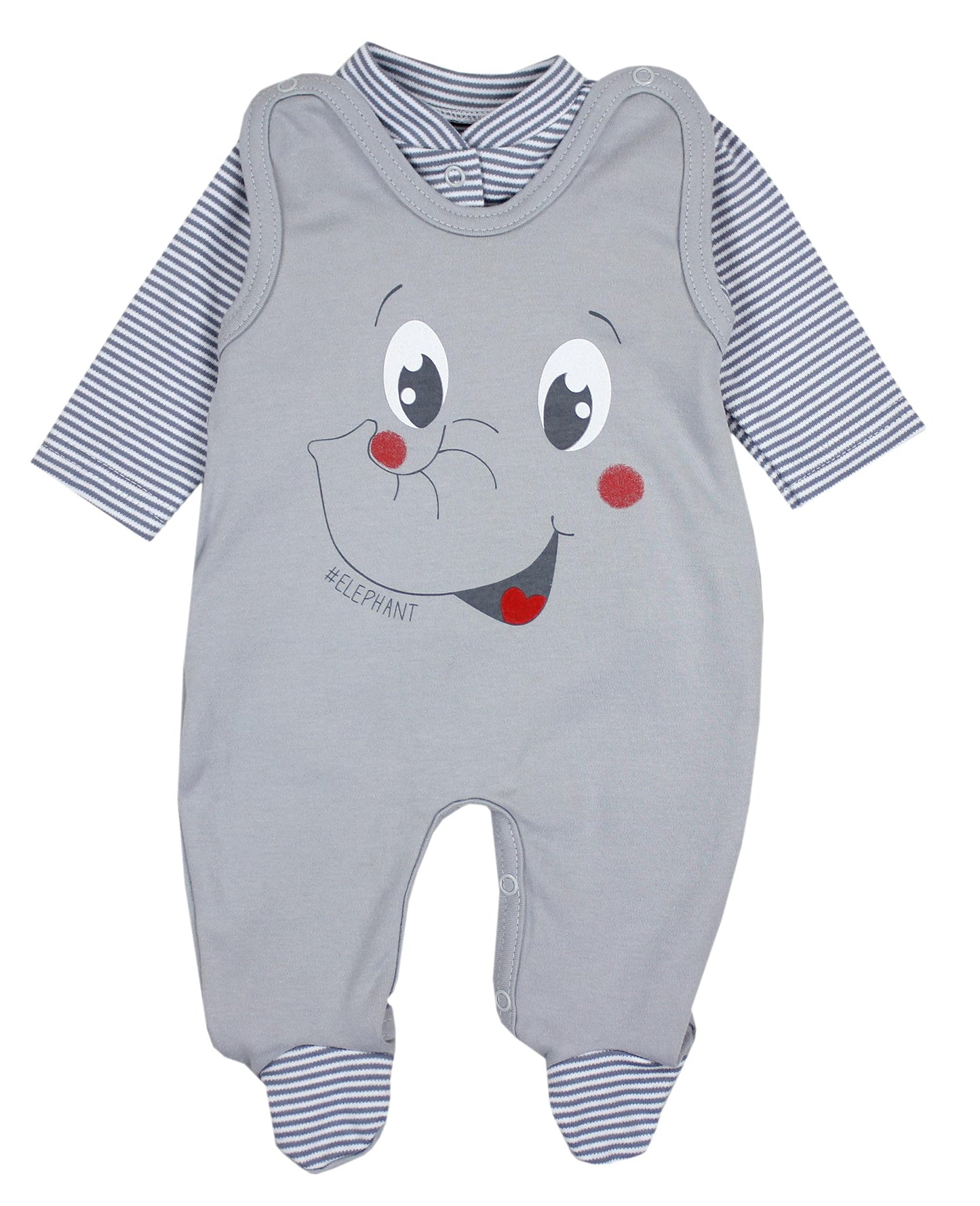 TupTam Baby Mädchen Jungen Strampler mit Langarmshirt Aufdruck Spruch 2 teilig