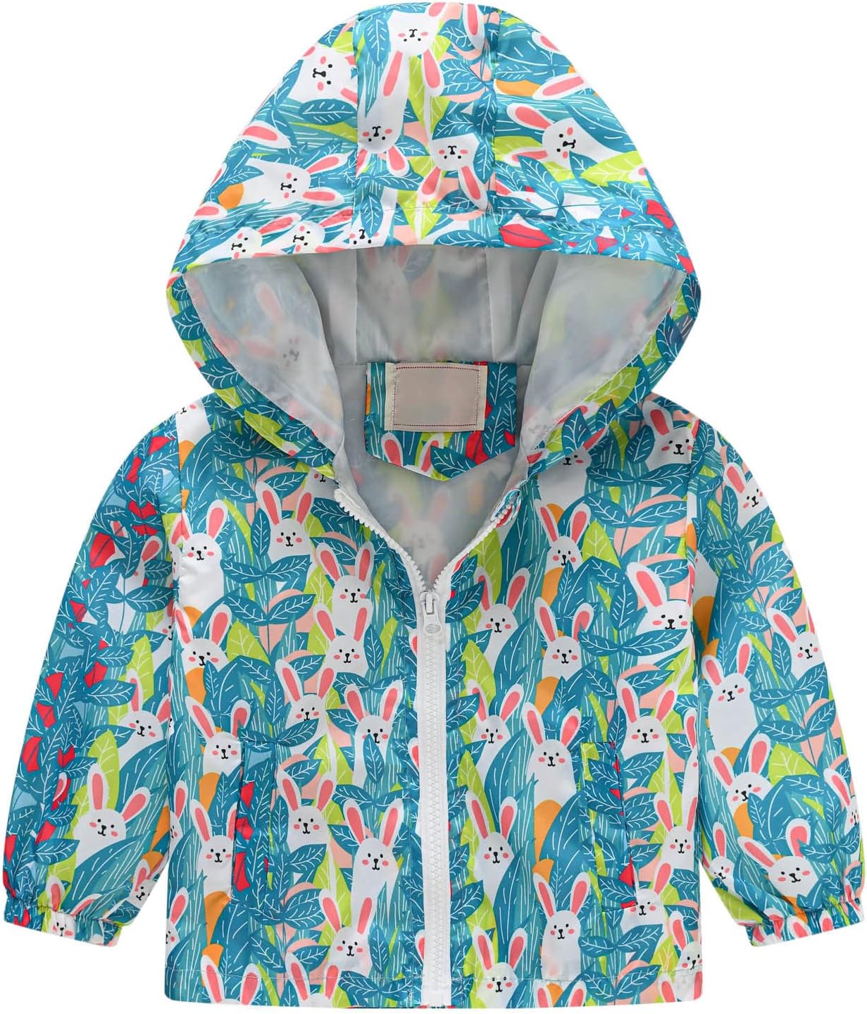 KQIVAM Children's Rain Jacket Transition Jacket Waterproof Outdoor Jacket Windproof with Hood Waterproof Jacket for Children Unisex Rainwear for Girls and Boys