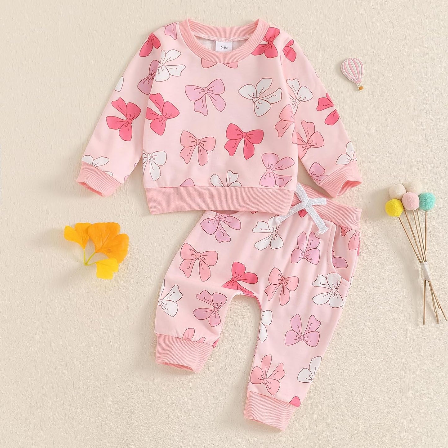 Süßes Baby-Mädchen-Kleidung, langärmelig, bedruckt, Sweatshirt, Oberteil und Hose, Set für Kleinkinder, Mädchen, Herbst-Outfits