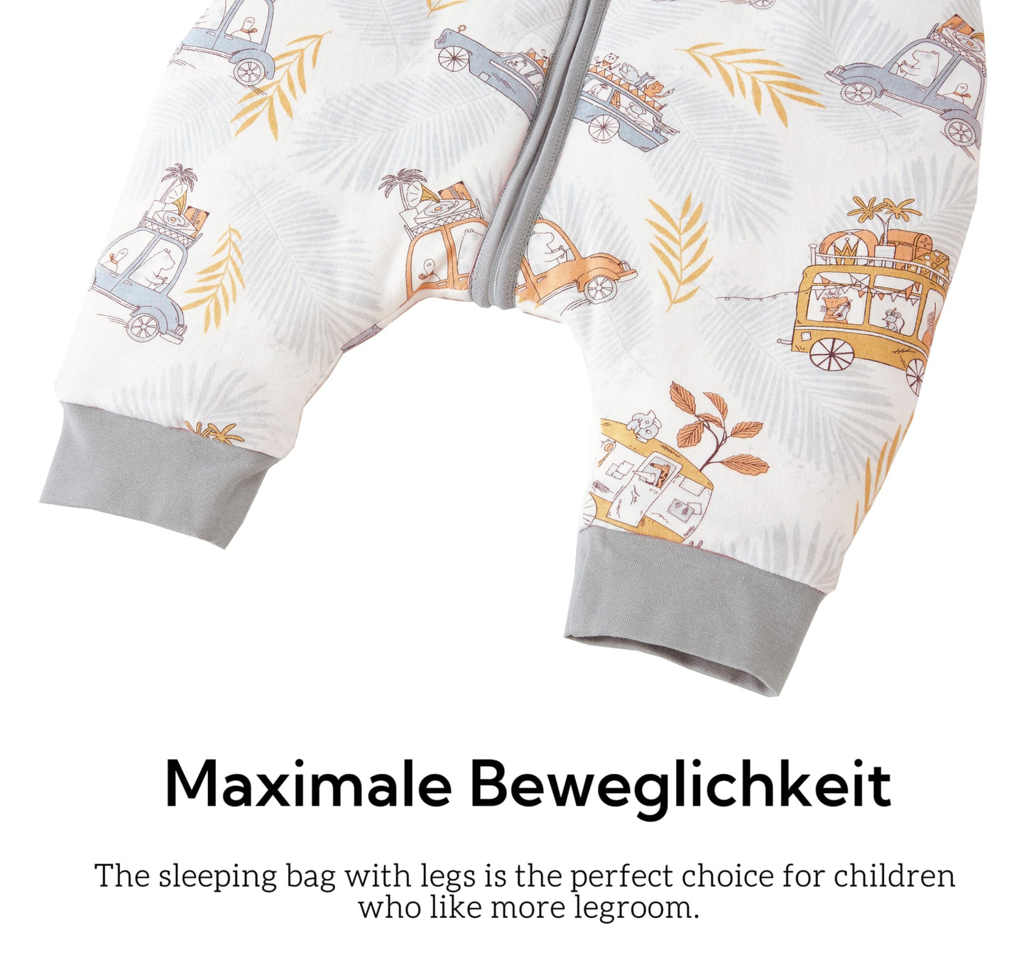 Chilsuessy Baby Sleeping Bag with Legs, 2.5 Tog All-Season Sleeping Bag (CPC Certification) for Infants, Children, Dinosaur Park, 80 cm, Baby Height 90–100 cm