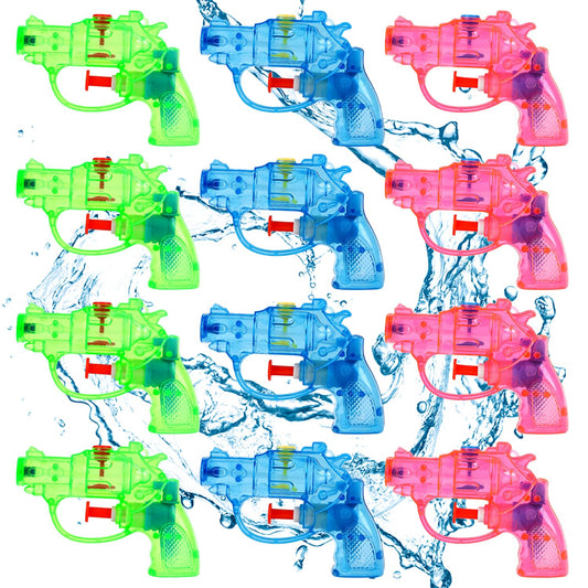 DERAYEE 12 Stück wasserpistole klein,Wasserspritzpistolen,Spritzpistole,Mini Wasserpistolen,Sommer Spielzeug Garten Pool Party Mitgebsel für Kinder
