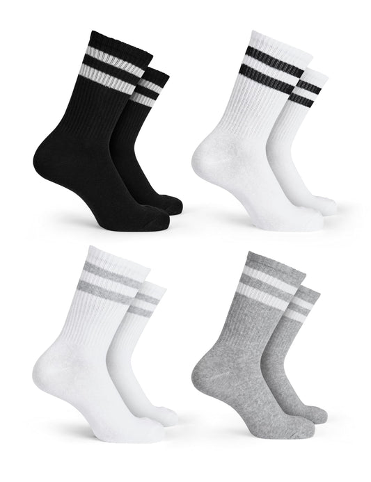 Basic Treasure 4 pairs of children's sports socks, children's cotton socks, children's socks for boys and girls, tennis socks