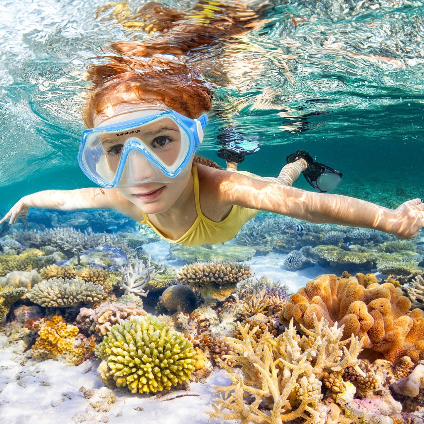 WOVOKA Taucherbrille Kinder, Schwimmbrille Kinder für 4-12 Jahre, Tauchmaske Schnorchelmaske Nasenabdeckung 180°Panorama HD Anti Nebel Anti-Leck für Jungen Mädchen Jugendliche