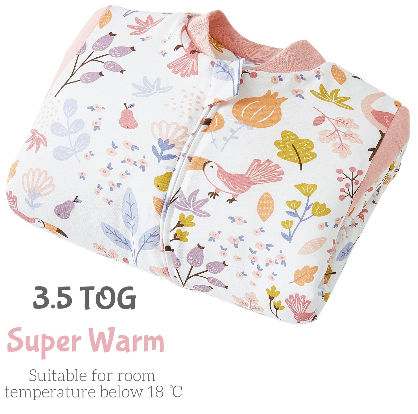 Chilsuessy Baby Sleeping Bag Winter with Removable Long Sleeve Organic Cotton Baby Sleeping Bag Small Children All-Year Sleeping Bag Pyjamas for Boys and Girls, Crown/2.5 Tog, 75-90 cm