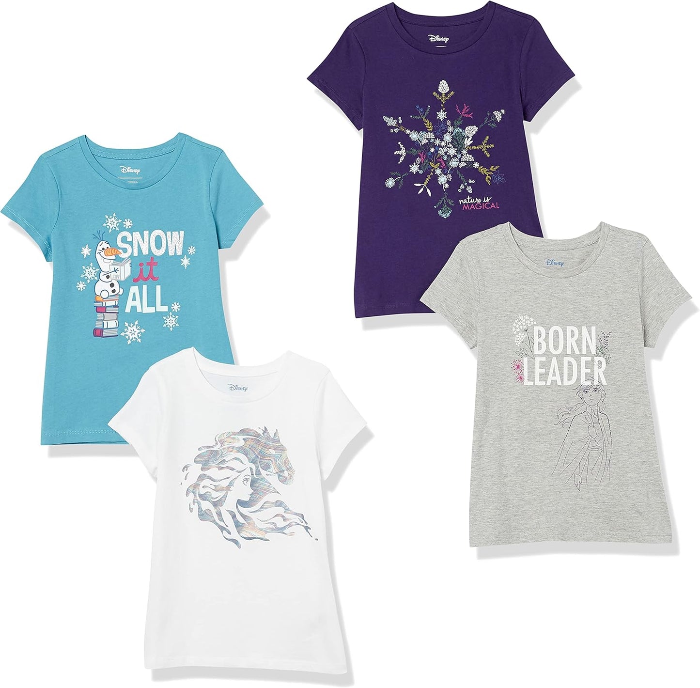 Essentials Disney | Marvel | Star Wars | Frozen | Princess Mädchen Kurzärmelige T-Shirts, Multi-Packs