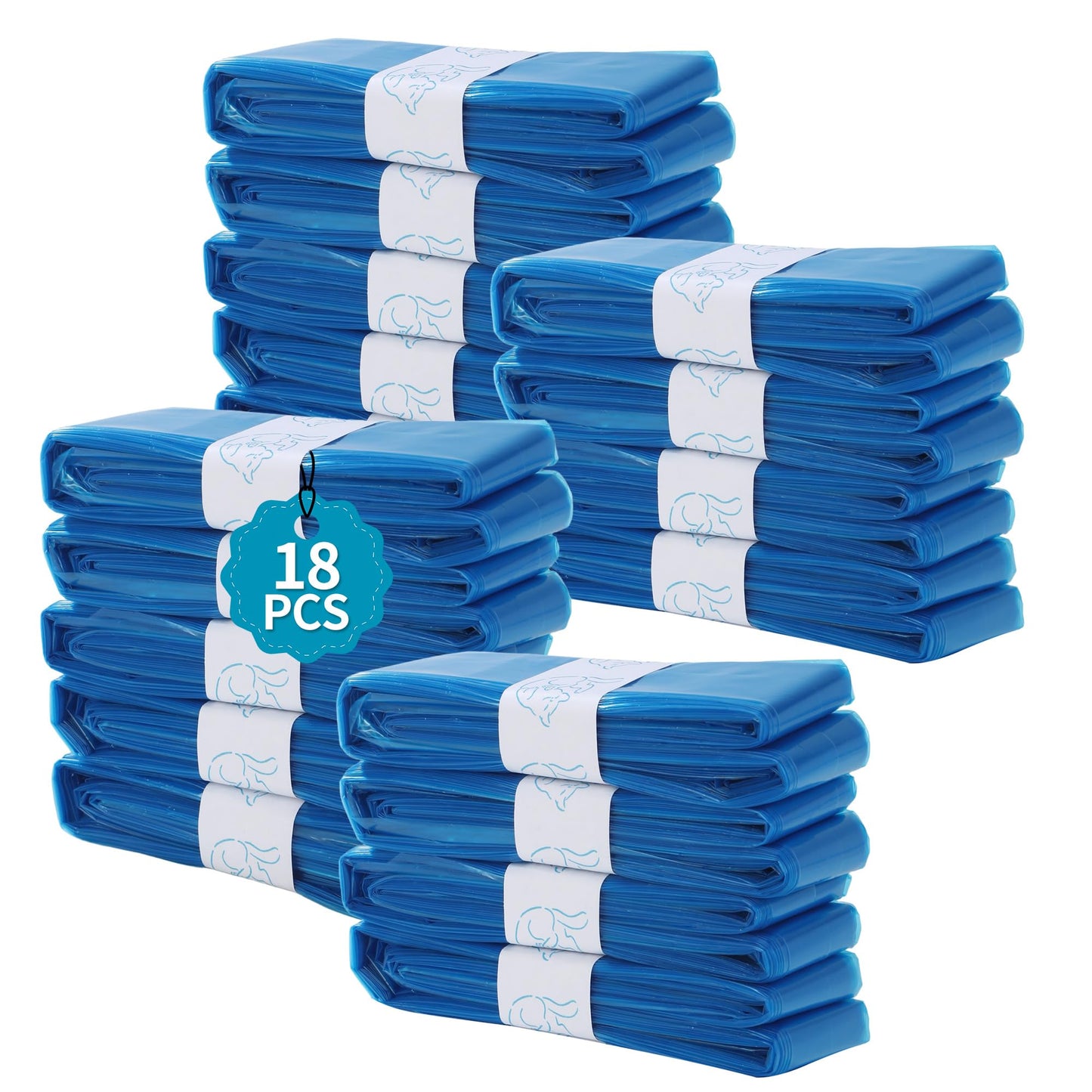 Pack of 18 Refill Film Nappy Bin, Nappy Bin Refill Cassettes, for Angelcare Refill Cassettes, for Spross Refill Cassettes, for Tommy Tipee Filling Box, 4.5 m Nappy Bin, Odour-Proof