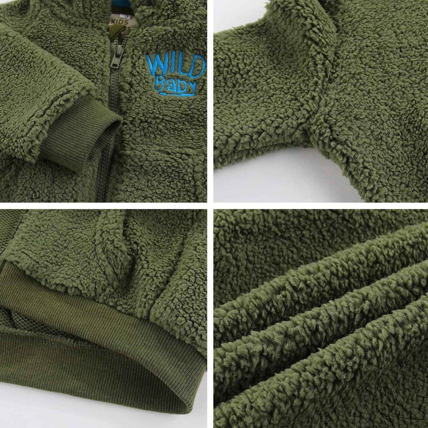 Gajaous Newborn Baby Girls Boys Fleece Hooded Jacket Zip Bear Coat Warm Winter Outwear