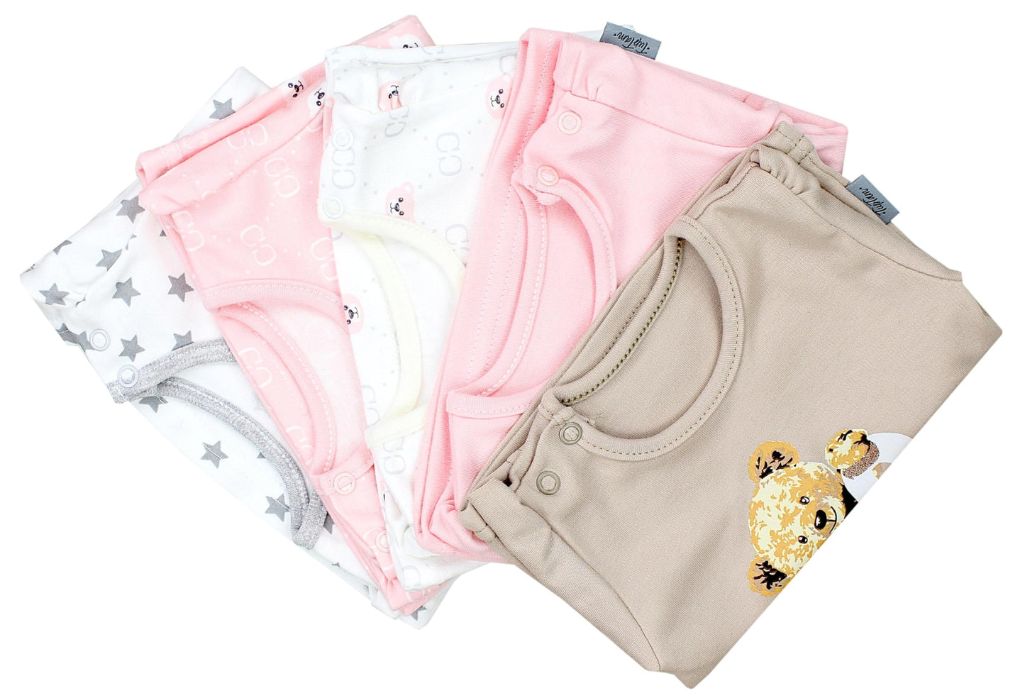TupTam Baby Mädchen Kurzarm T-Shirt Gemustert Bunt 5er Set