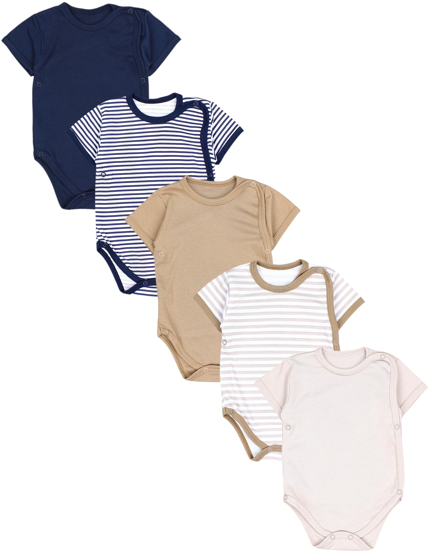 TupTam Baby Body Kurzarm Jungen – Wickelbody Kurzarm aus Baumwolle im 5er Set – OEKO-TEX Zertifiziert
