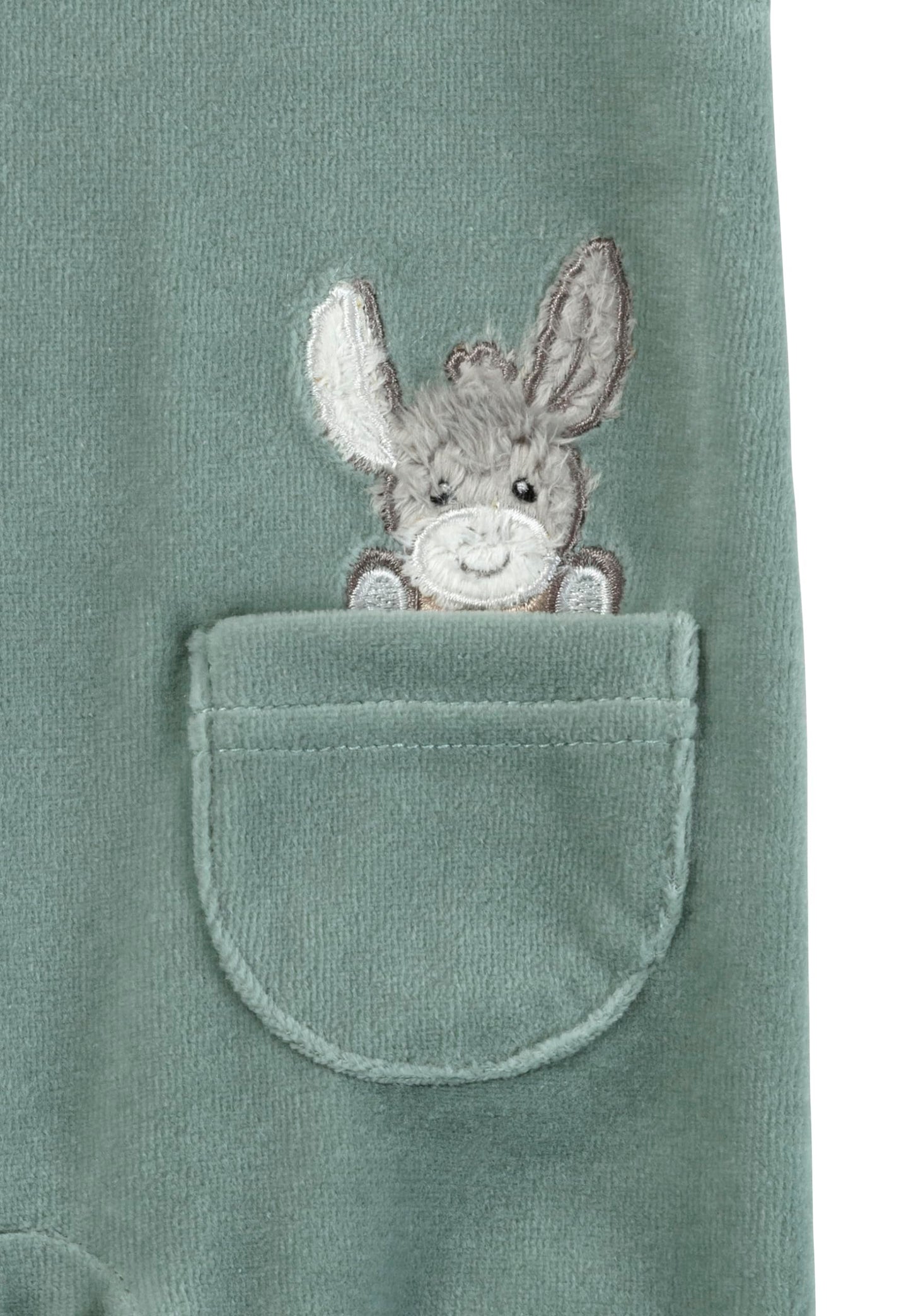 Sterntaler Romper Set Emmi - Baby Rompers made of Velour with Donkey Emmi Appliqué - with Long Sleeve Shirt - Snap Fasteners in the Crotch - Comfortable Unisex Two-Piece from Birth