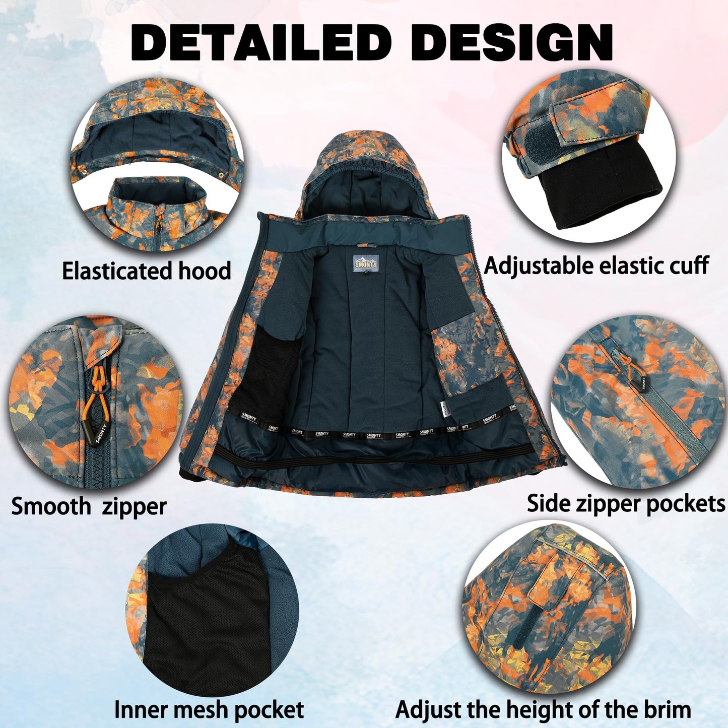 SMONTY SNOWER Boys' Snowsuit with Removable Hood, Ski Suit, Extra Warm, Winter Suit