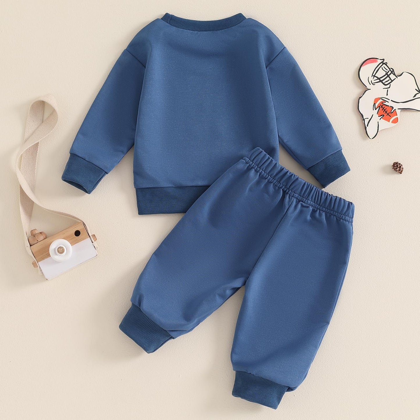 ZyHwShine Kleinkind Baby Jungen Fußball Outfit On Sundays We Watch Football with Daddy Sweatshirt Top Pants Infant Fall Clothes