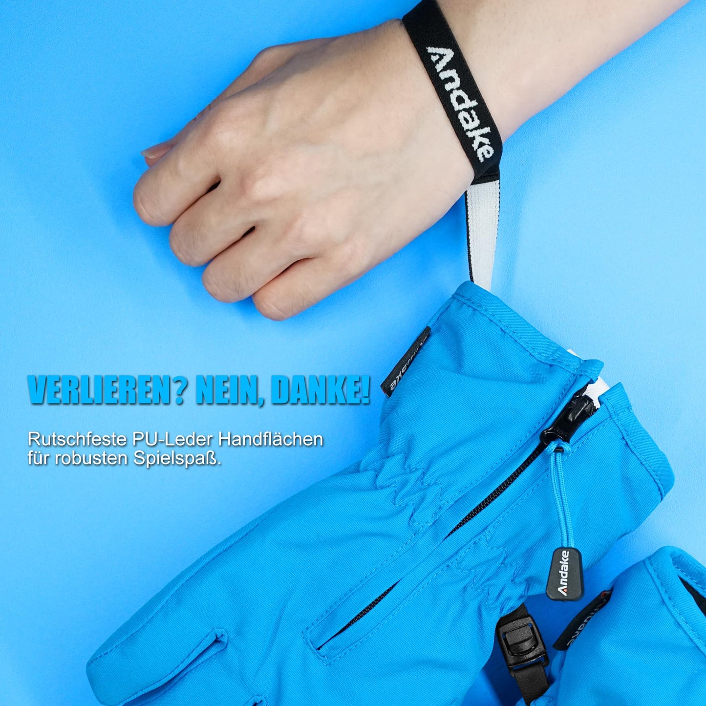 Andake Children's gloves, windproof, waterproof, warm winter gloves, skiing, outdoor sports, riding gloves, boys and girls