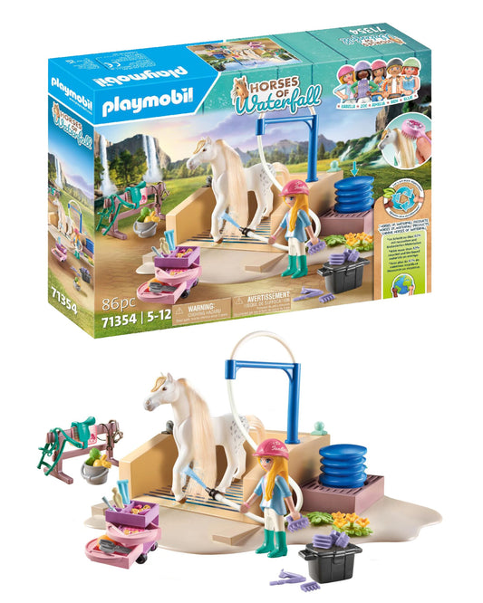 PLAYMOBIL Horses of Waterfall 71351 Waterfall Ranch, magisches Wasserfall-Paradies für Pferdefreunde, nachhaltiges Spielzeug für Kinder ab 5 Jahren