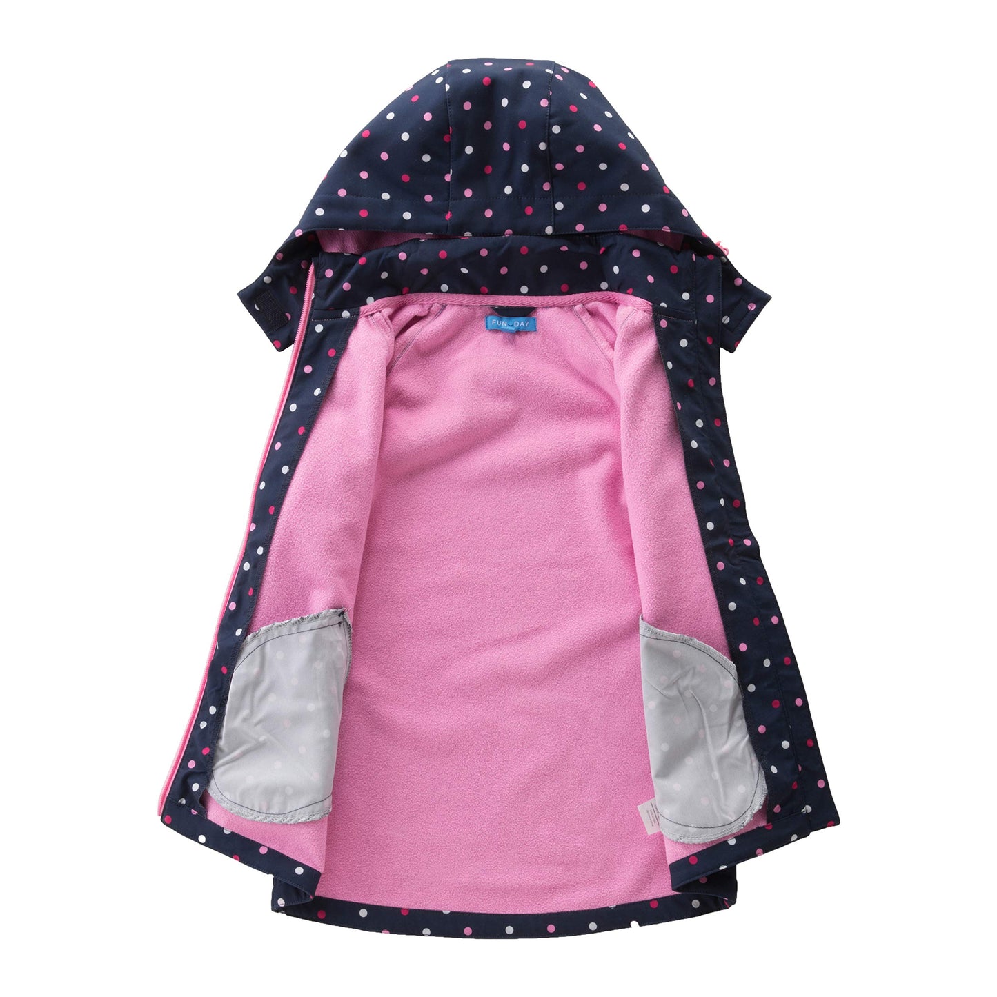 Natashas Children's Girls' Waterproof Jacket Transition Jacket Fleece Lining Warm Breathable Windproof Hiking Jacket Softshell Jacket Outdoor Jacket with Hood
