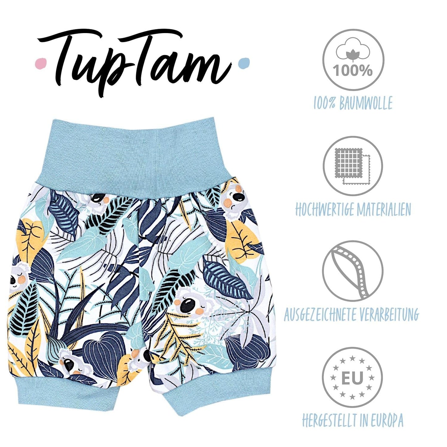 TupTam Unisex Baby Pumphose Sommershorts Baumwolle 5er Pack