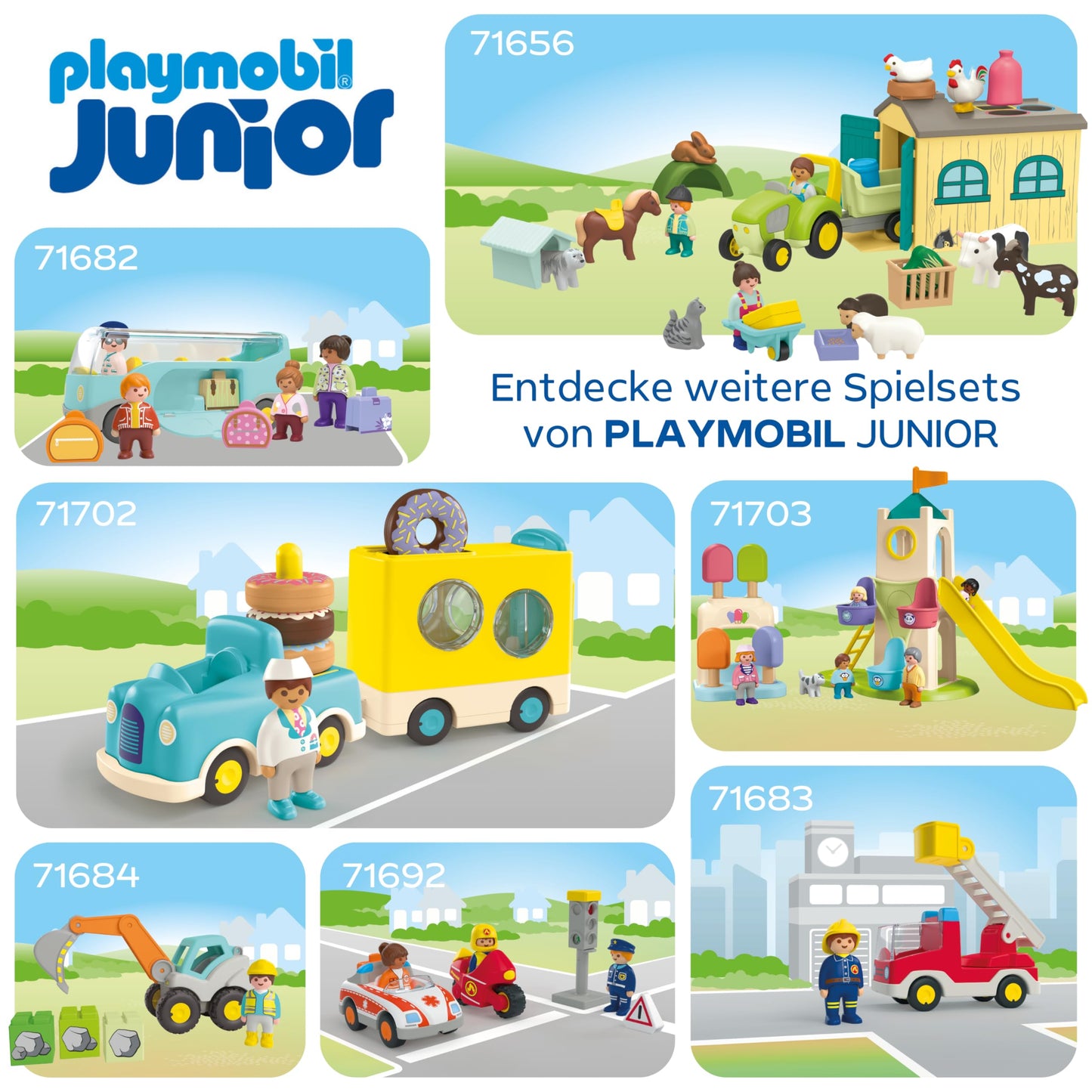 PLAYMOBIL JUNIOR | Erlebnisturm mit Eisstand | nachhaltiges Spielzeug aus biobasierten Kunststoffen | für Kinder ab 1 Jahr | 71703