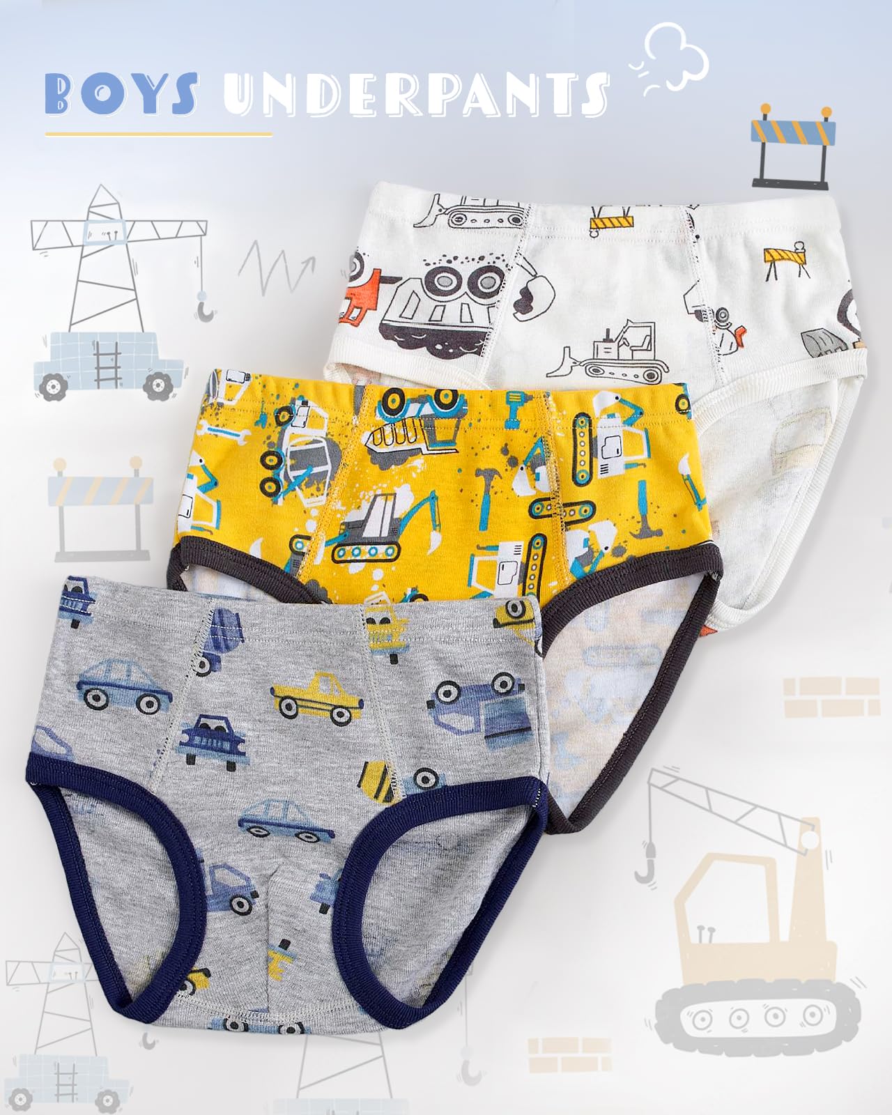 Domee Jungen Unterhosen Slip Unterwäsche Schlüpfer Baumwolle Dinosaurier-Druck 12er-Pack