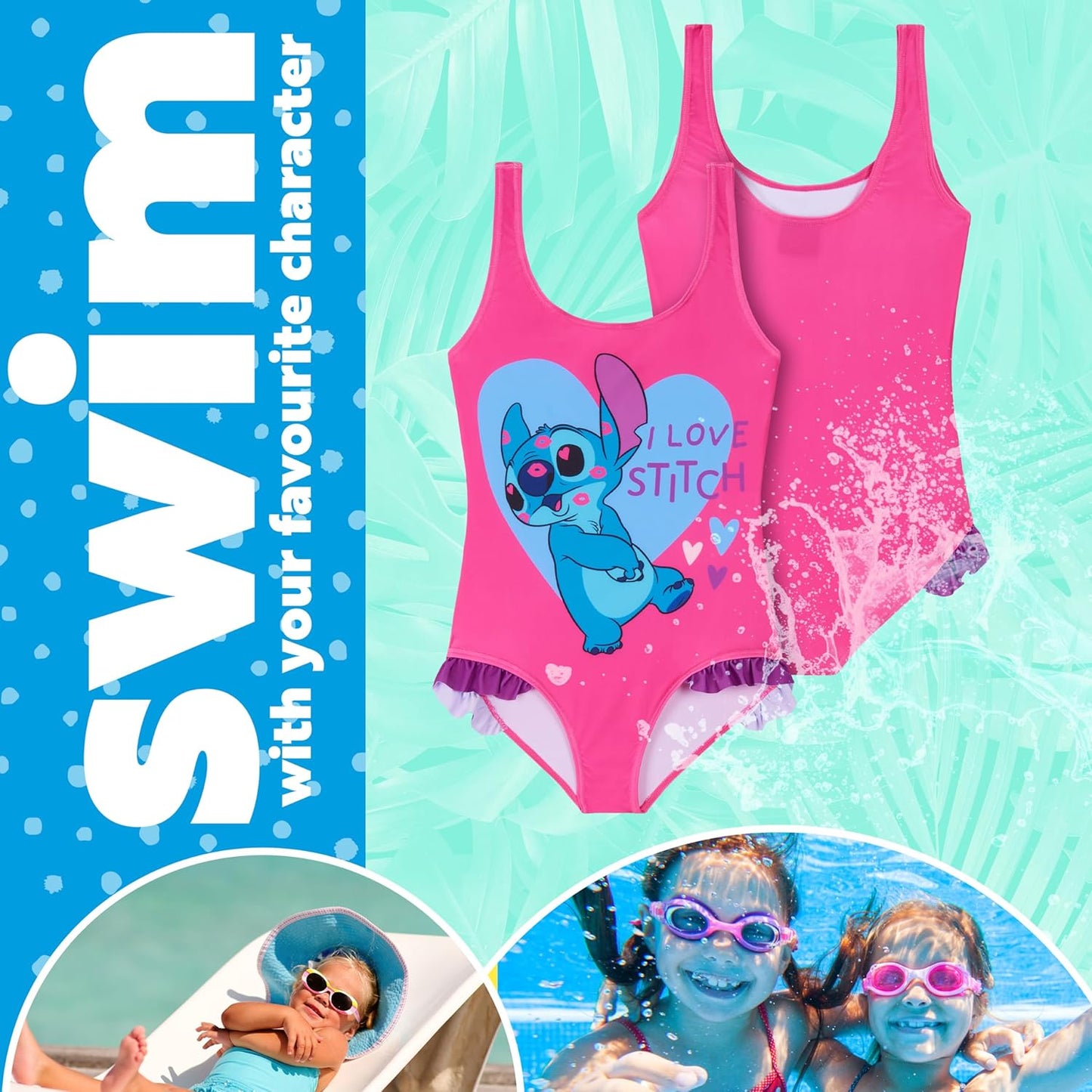 Disney Mädchen einteiliger Badeanzug, Bademode, Geschenke für Mädchen