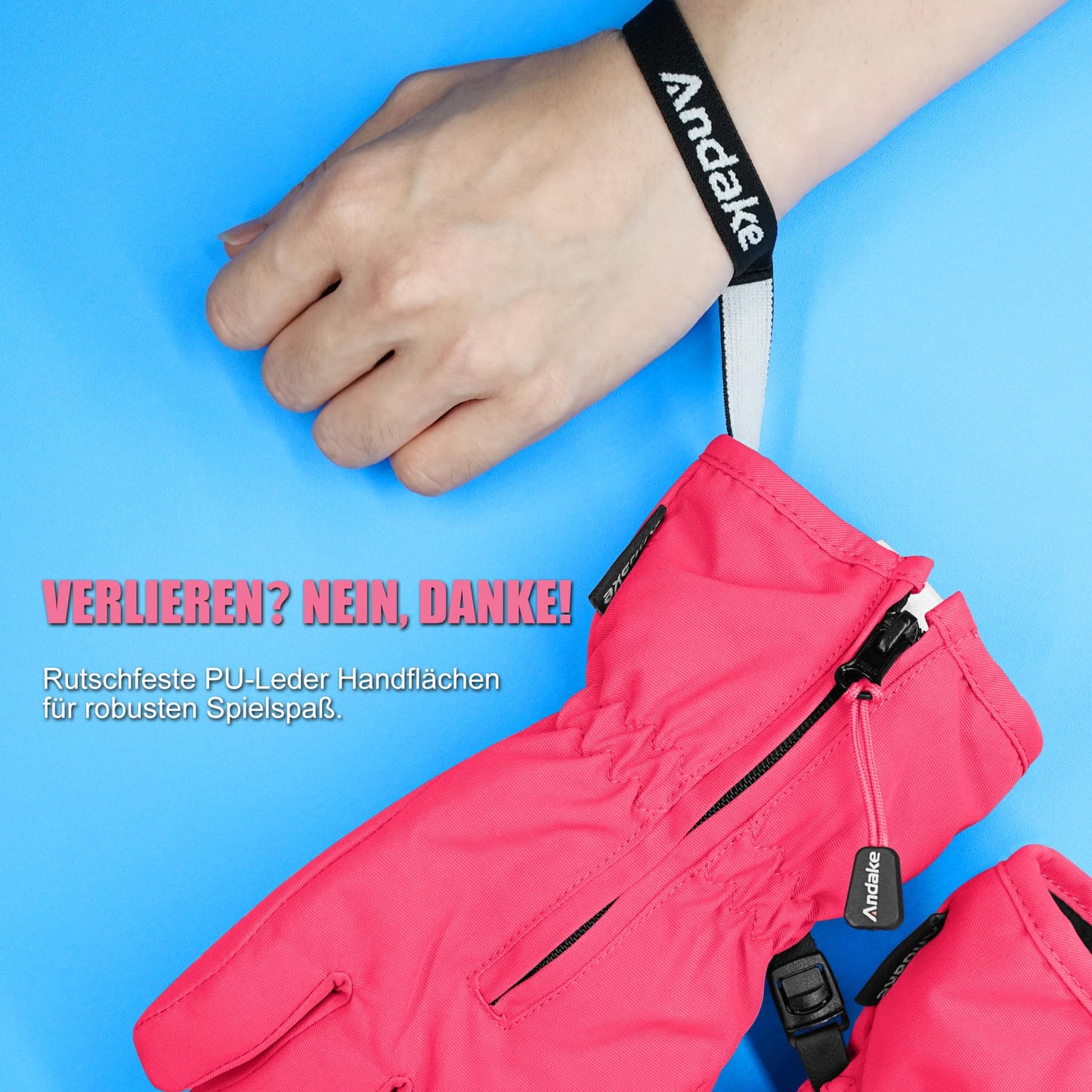 Andake Children's gloves, windproof, waterproof, warm winter gloves, skiing, outdoor sports, riding gloves, boys and girls