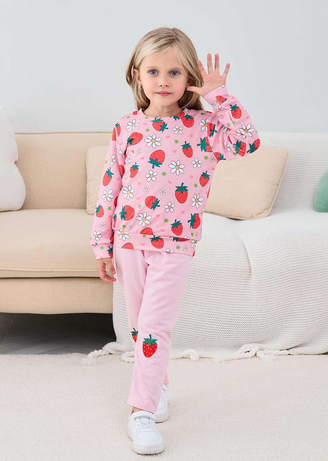 Unicorn Outfits for Little Girls 2 Pieces Ruffle Sleeve Sweatshirt + Leggings Autumn Leopard Clothing Sets 2-10 Years Old