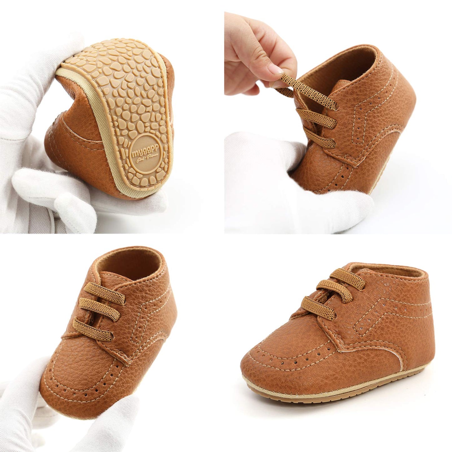 RVROVIC Babyschuhe Anti-Rutsch Oxford Loafer Flats für Jungen und Mädchen aus PU Leder mit weicher Sohle