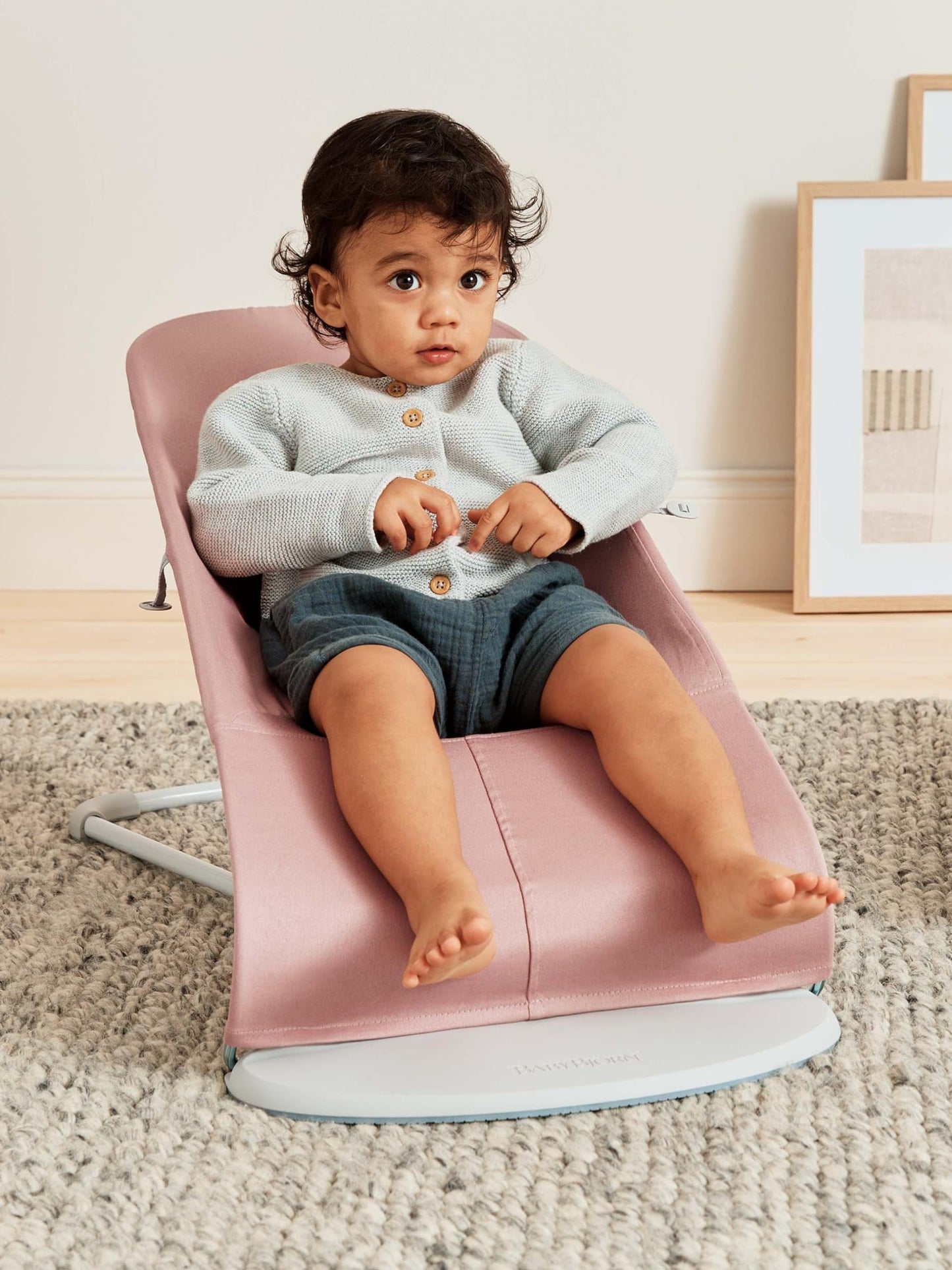 BabyBjörn Bliss Baby Bouncer, Woven, Classic Quilting, Sand Grey