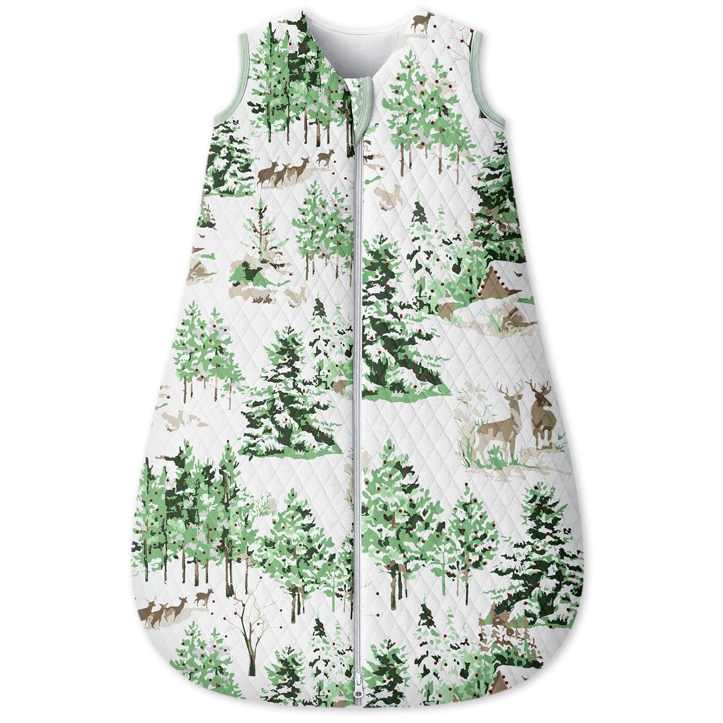 Unnivoll Baby Winter Sleeping Bag, 2.5 Tog, Baby Sleeping Bag, 0-6 Months, Cotton Baby Sleeping Bag, Newborn Winter Sleeping Bag, Baby, Warm and Soft, 67 cm, for Boys and Girls, Green