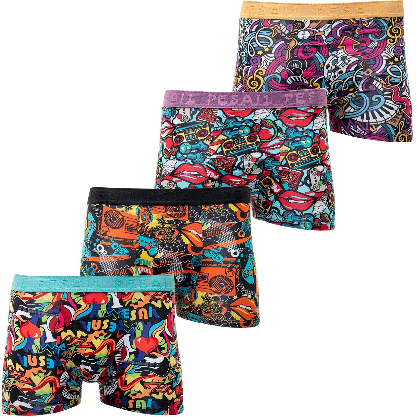 Pesail 5er-10er Pack Jungen Boxershorts aus Modal/Baumwolle Größen 110-176 Unterwäsche Retroshorts Unterhose