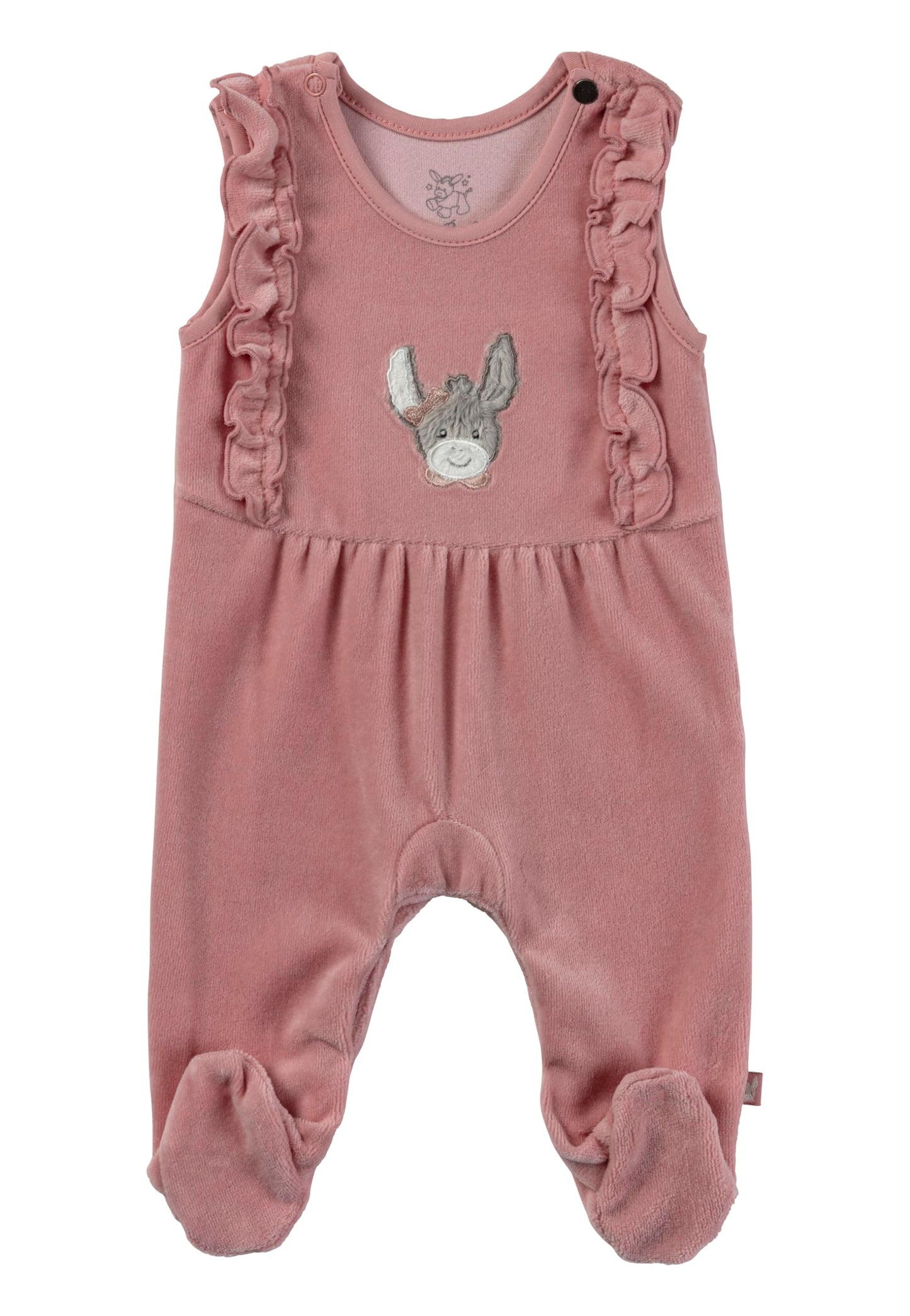Sterntaler Romper Set Emmi Girl - Baby Rompers made of Velour with Donkey Emmi Girl Appliqué - Long Sleeve Jersey Shirt - Snap Fasteners in the Crotch - Comfortable Girls' Two-Piece from Birth