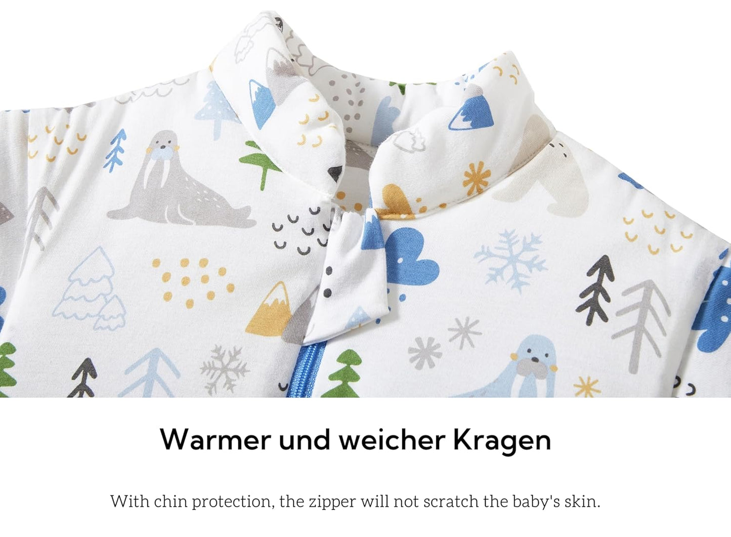 Chilsuessy Baby Sleeping Bag Winter, Removable Sleeves, Warm Lined 3.5 Tog Winter Sleeping Bags, Boys/Girls Sleeping Bag for Toddlers from 6 Months to 6 Years