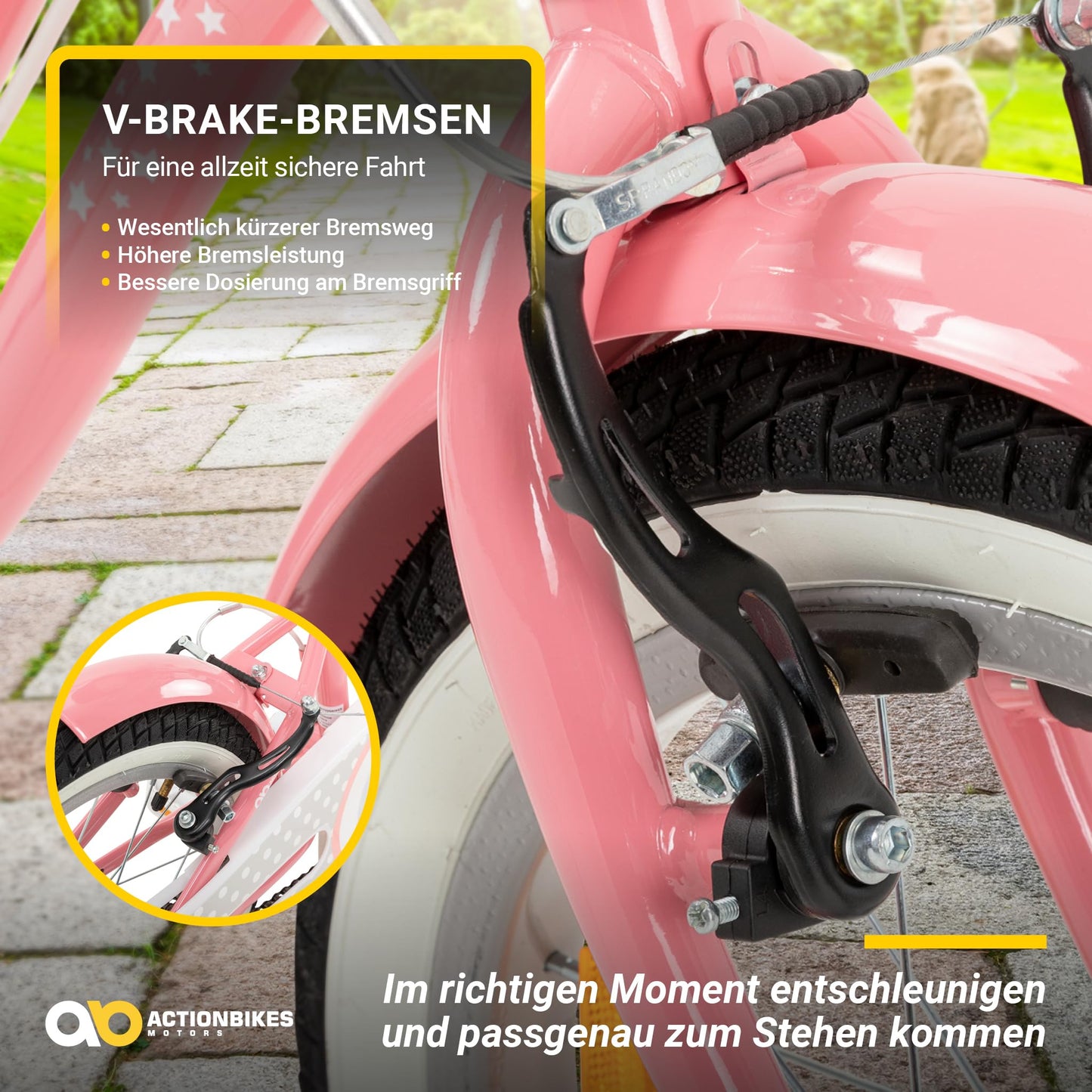 Actionbikes Kinderfahrrad Starlight | 12 16 20 Zoll - V-Brake Bremsen - Fahrrad für Kinder von 2-9 Jahren - Schutzblech v. / h - Kinder Fahrrad für Mädchen & Jungen - Fahrräder - Bicycle - Kinderrad - Meloni2