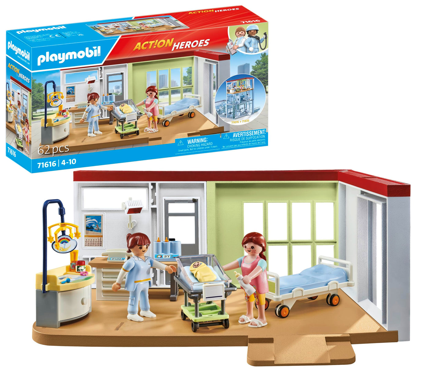 PLAYMOBIL | Action Heroes | Kinderarzt mit Teddybär | nachhaltiges Spielzeug für Kinder ab 4 Jahren | 71619