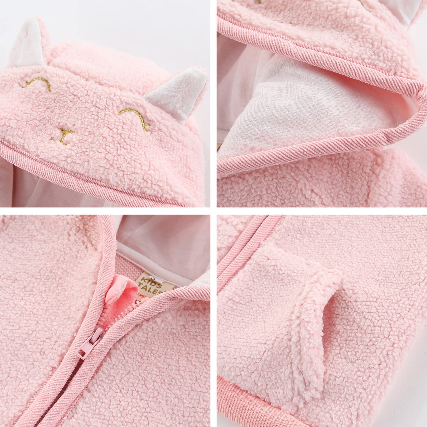 Gajaous Newborn Baby Girls Boys Fleece Hooded Jacket Zip Bear Coat Warm Winter Outwear