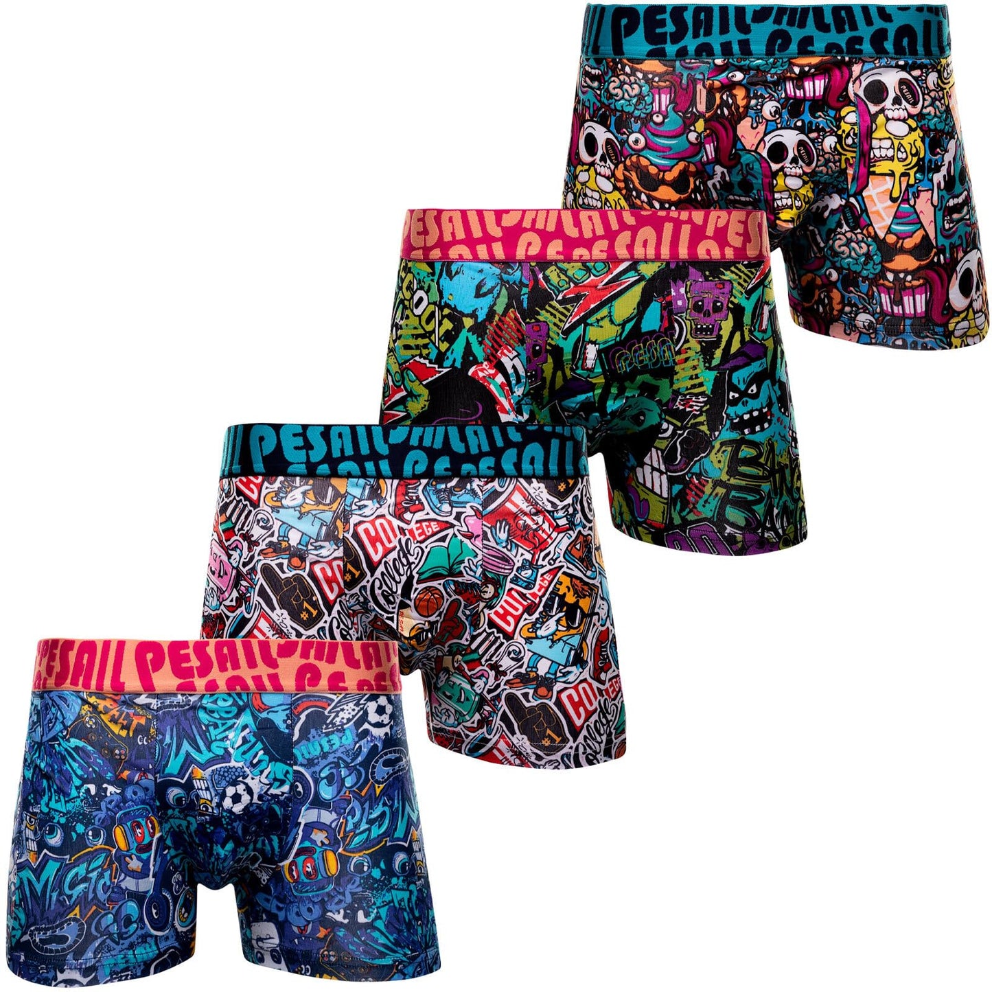 Pesail 5er-10er Pack Jungen Boxershorts aus Modal/Baumwolle Größen 110-176 Unterwäsche Retroshorts Unterhose