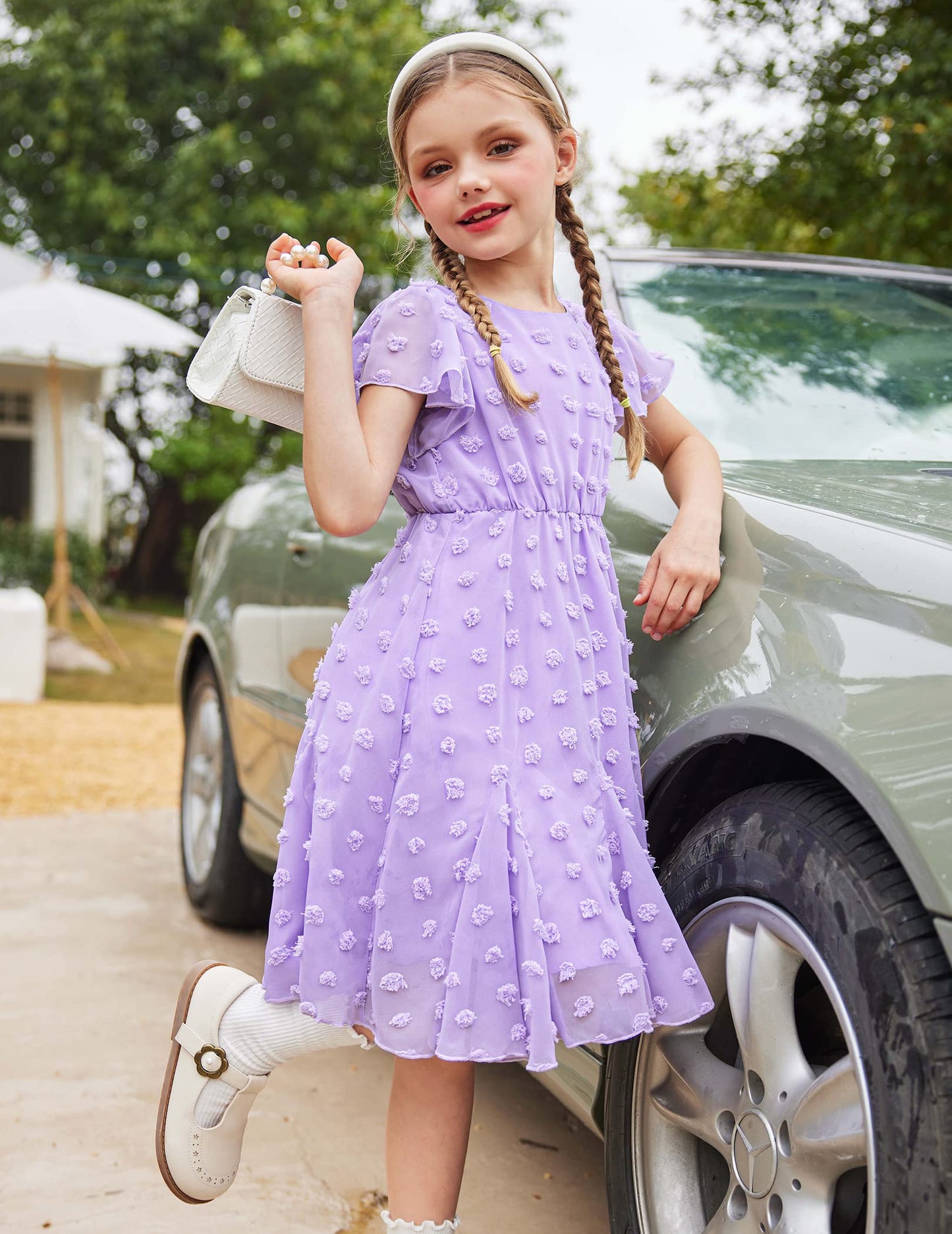 Flypigs Kleid Mädchen Festlich Hochzeit Party Kurzarm Sommer Freizeitkleid Prinzessin Chiffon Kleider Kinder Teenager Kleidung 3-12 Jahre