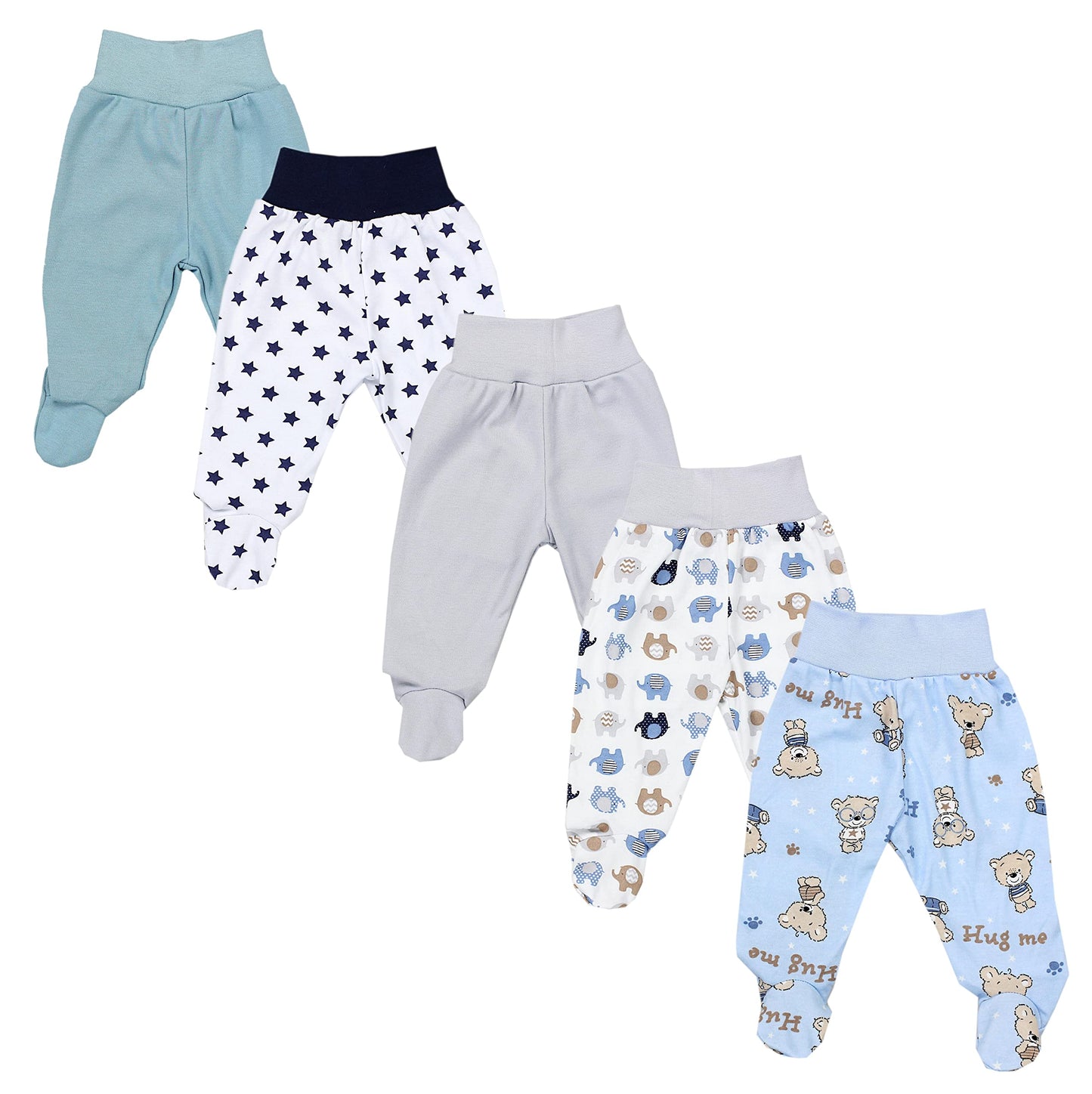 TupTam Baby Unisex Hose mit Fuß Bunte 5er Pack