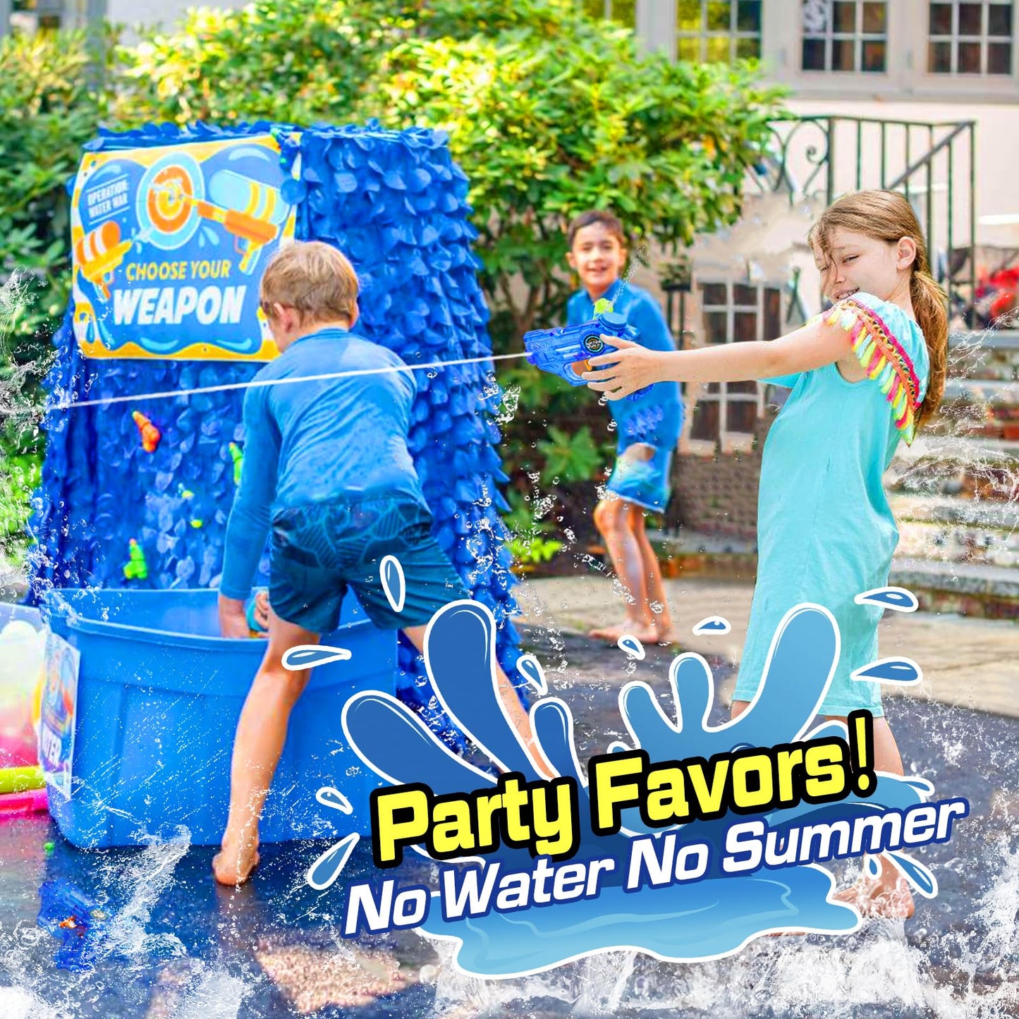 Quanquer Wasserpistole Kinder 6 Stück, Klein Spritzpistolen Reichweite 7 Meter 150ml, Sommer Wassertank Super Water Soaker Asserpistole für Spielzeug im Freien Strandpool Watergun (6er-Satz)