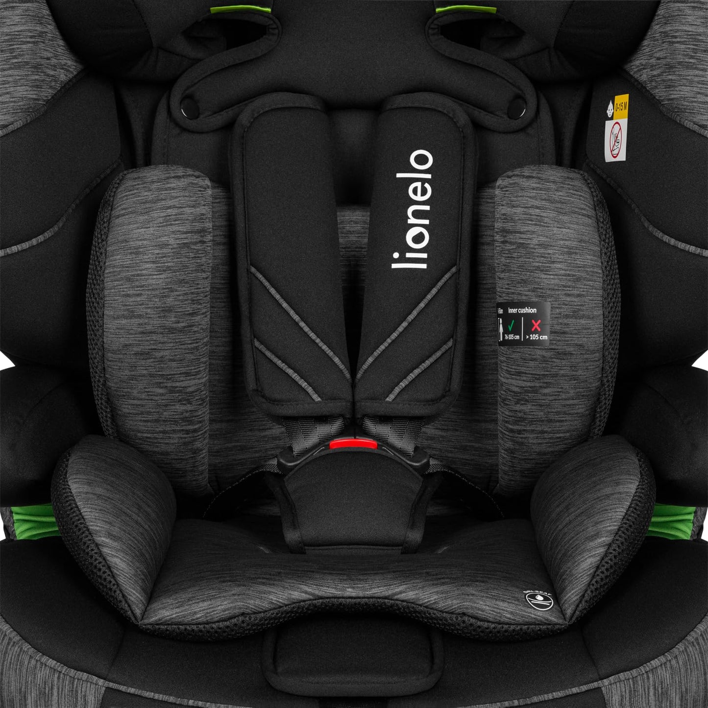 LIONELO LEVI I-SIZE 76-150 cm Kinderautositz, Gruppe 1 2 3, Seitenschutz, 10 Grad Kopfstützenverstellung Bequeme Armlehnen Verstellbare Rückenlehne, R129 i-Size