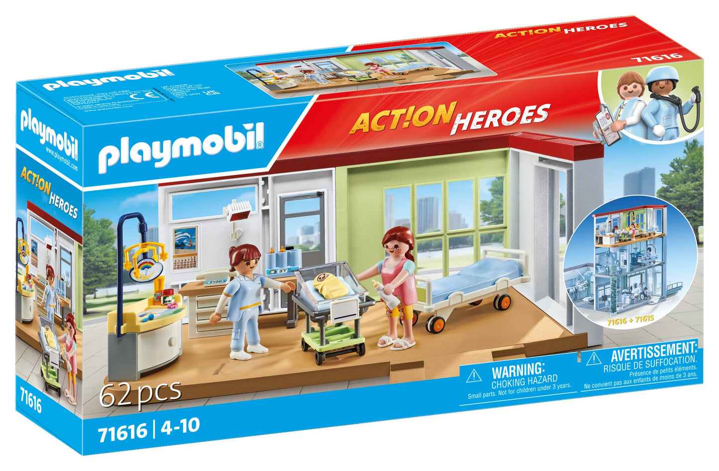 PLAYMOBIL | Action Heroes | Kinderarzt mit Teddybär | nachhaltiges Spielzeug für Kinder ab 4 Jahren | 71619