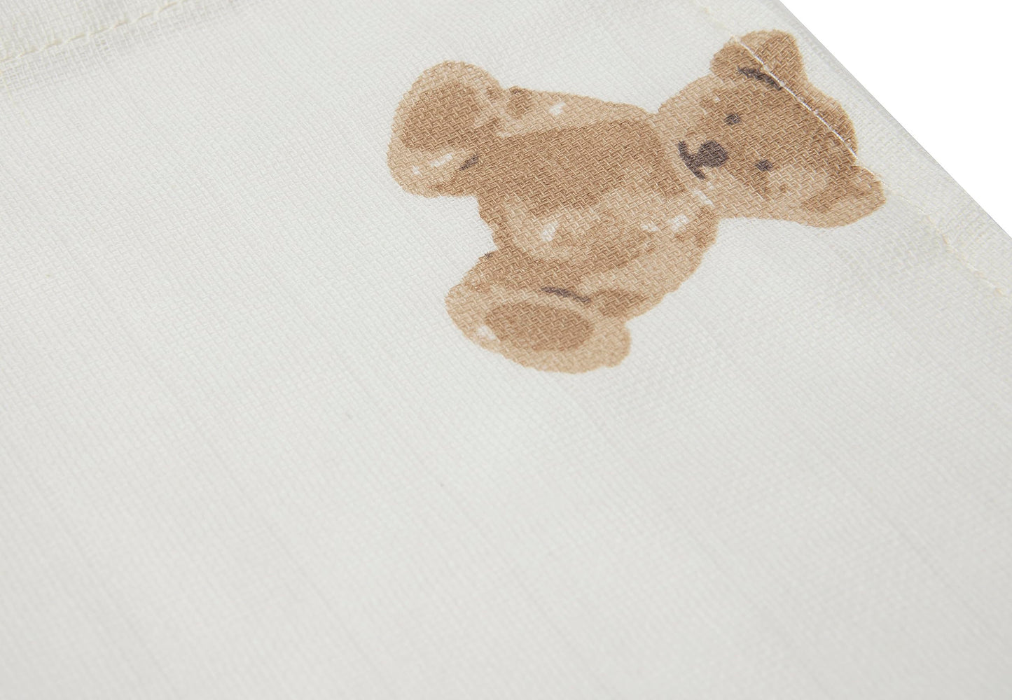Jollein 537-848-66095 Spucktücher Mundtücher Musselin 3er Set Teddybär weiß (31x31cm)