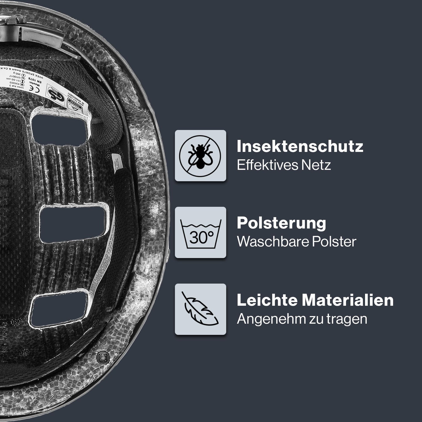 uvex Kid 3 - robuster Fahrradhelm für Kinder - individuelle Größenanpassung - waschbare Innenausstattung