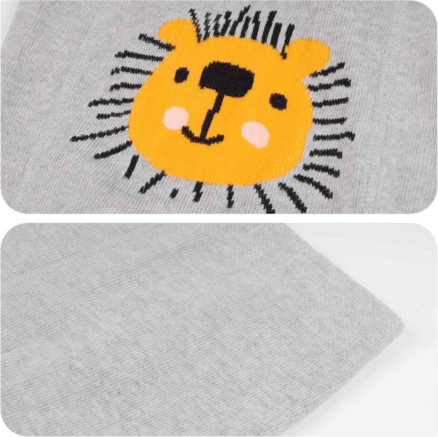 L&K-II Pack of 3 Crawling Tights Baby Girls Boys Tights with ABS Sole Non-Slip Nubs Car Aeroplane Lion Motif 2731