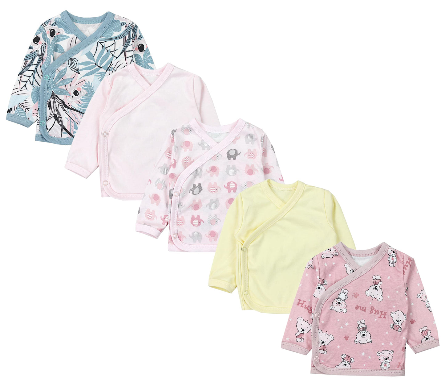 TupTam Baby Mädchen Langarm Wickelshirt Baumwolle 5er Set