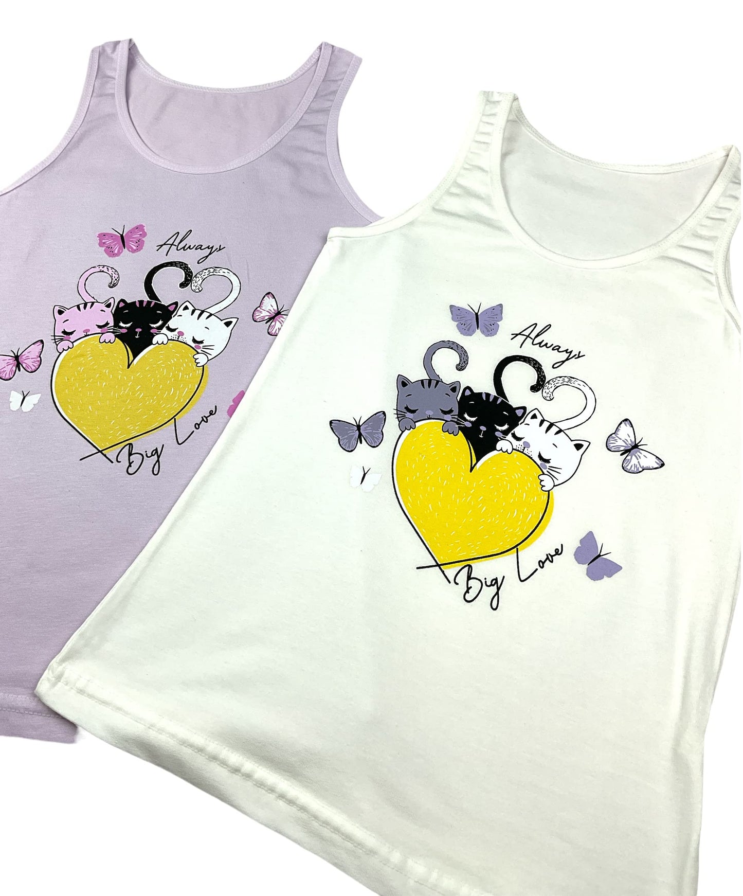 LOREZA ® 5 girls' cotton undershirts tank tops - sizes 92-170